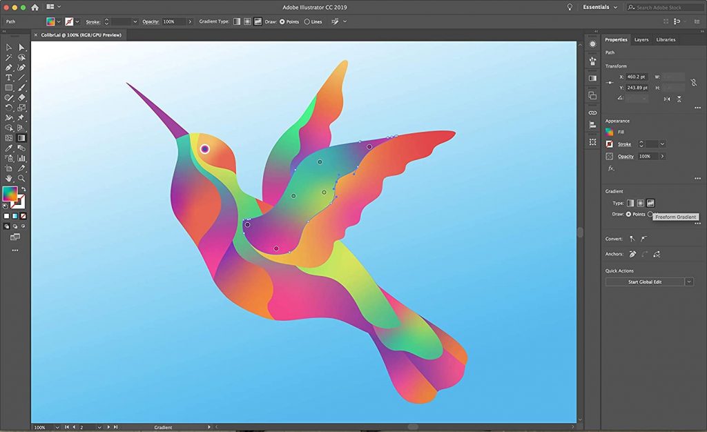 Adobe illustrator панель управление