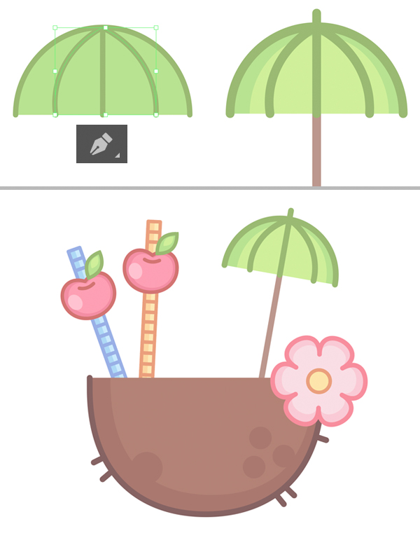 Рисуем летний кокосовый коктейль в Adobe Illustrator