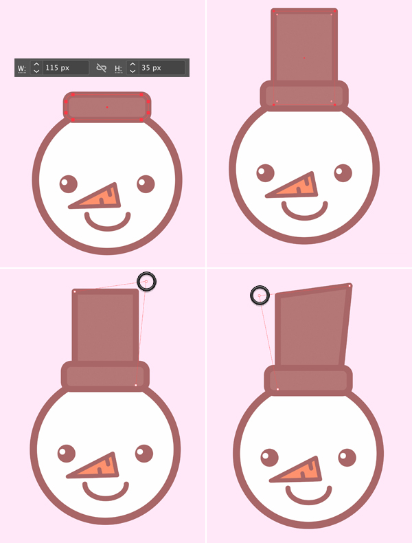 Милая икона снеговика в Adobe Illustrator